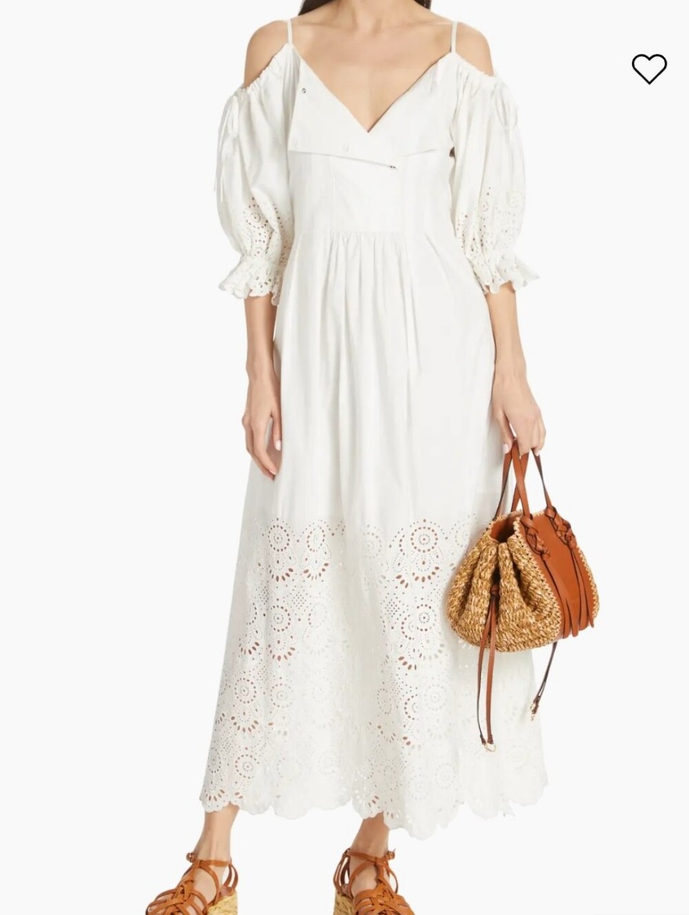 ULLA JOHNSON White Midi Dress